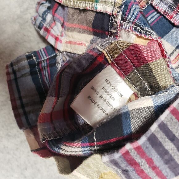 Todd Snyder Patchwork Madras Guayabera Shirt‎ Mens XL Multi Plaid Retro Cuban - Picture 6 of 6